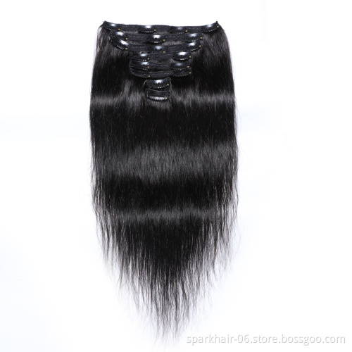 SPARK 100% Russian Human Remy Hair Clip ins Wholesale Invisible Seamless Clip in Hair Extension Human Hair